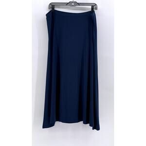 CHAPS Women's Navy Solid Pull-On Maxi Skirt SZ L